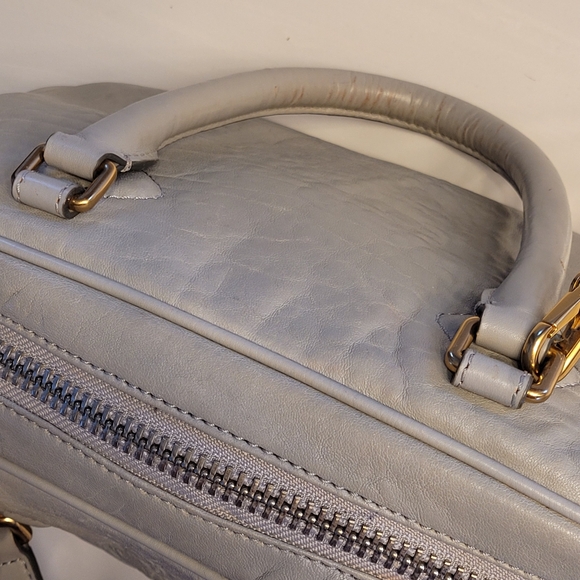 MARC By Marc Jacobs Leather Dual Zipper Shoulder / Hand Bag Gray - Picture 9 of 16